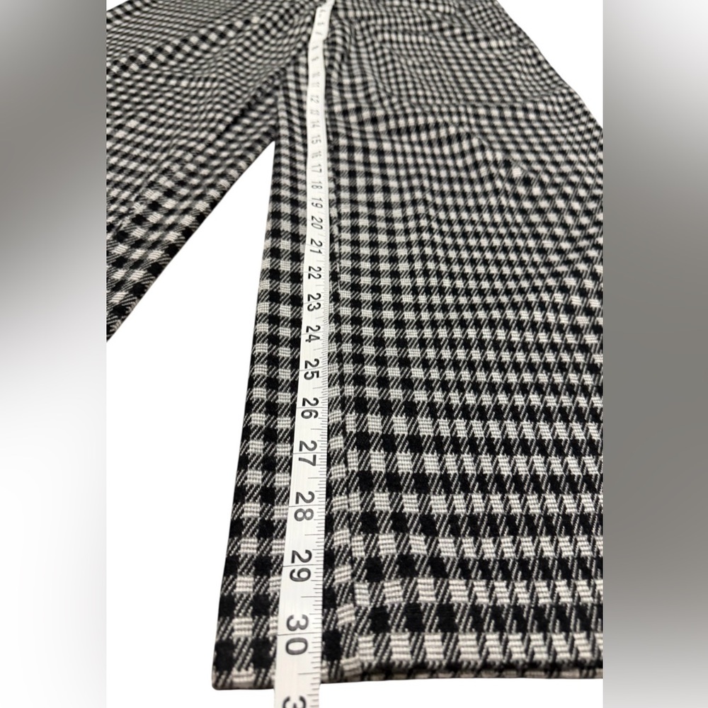 Wide-Leg Houndstooth Pants Black & White Pull On Pant Trousers preppy career, S - Picture 10 of 15
